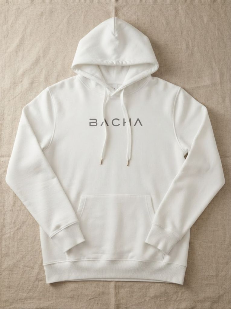 Hoodie Origin "Statement" color Blanco — BACHA Collection Uruguay