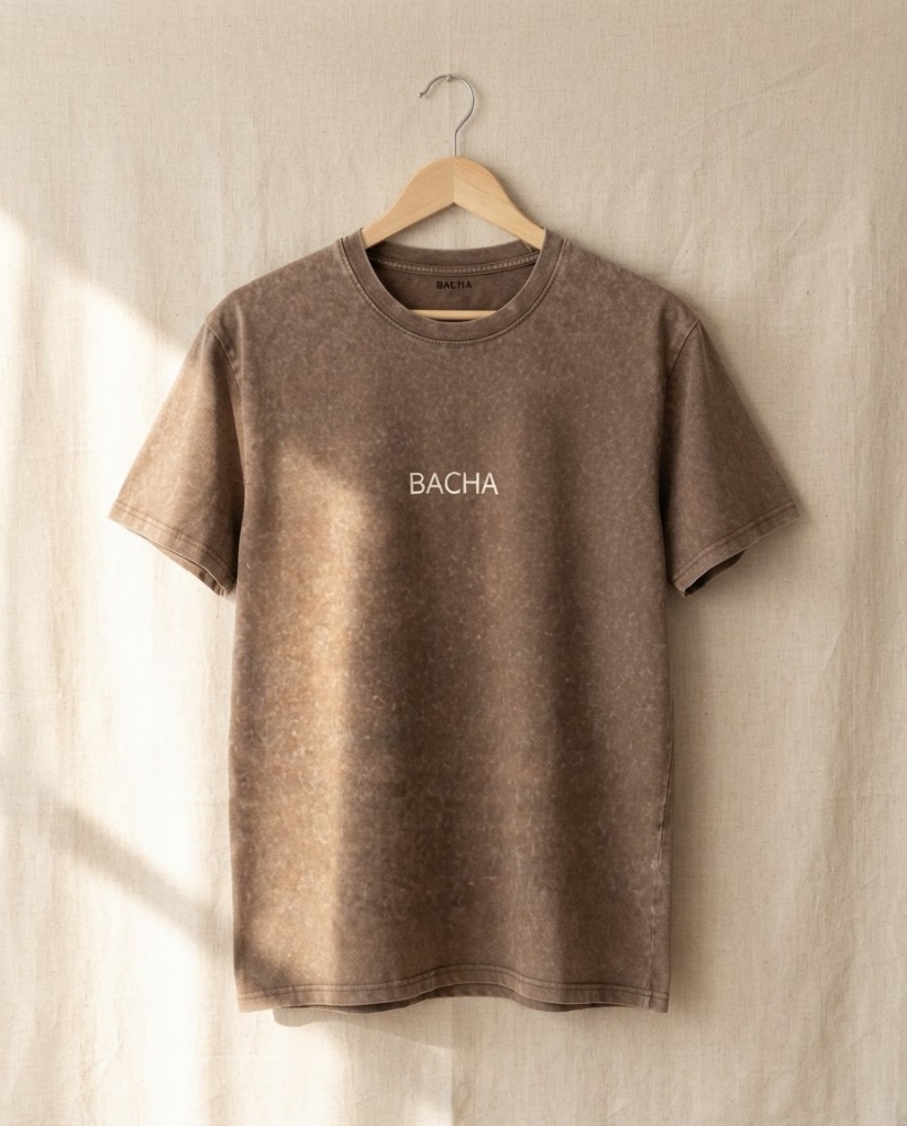 Remera Origin "Minimal" (Stone Washed) color Marrón Moka — BACHA Collection Uruguay